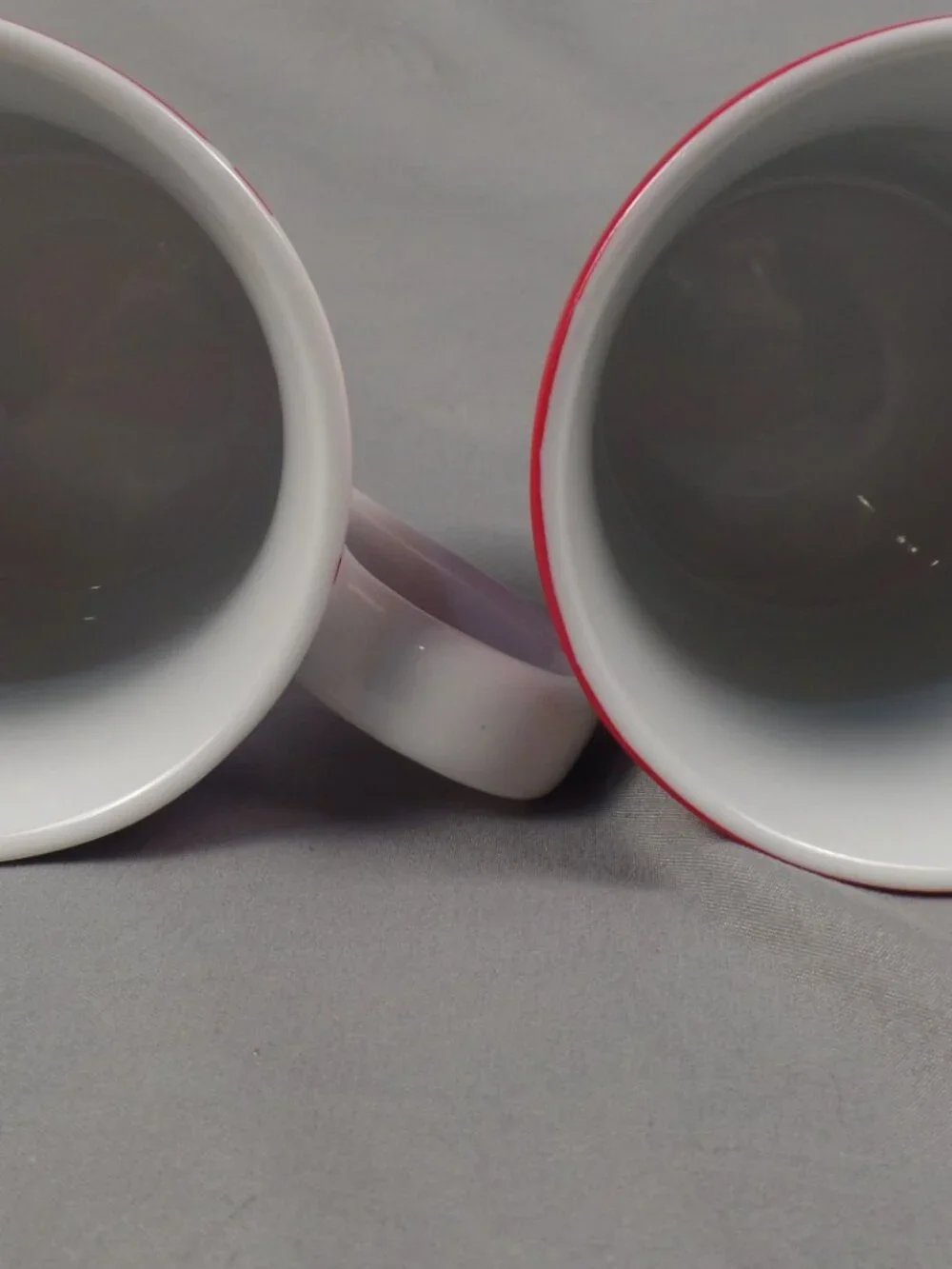 Crate & Barrel Red and White Mugs 4